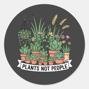 Planten Niet Mensen Grappige Introverte Tuinier Ronde Sticker