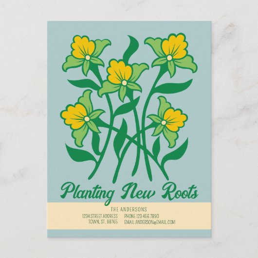 Planten Nieuwe Roots CC1284 Verhuisaankondiging Briefkaart (Voorkant)