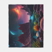 Planten op een buitenaardse planeet onder sterren fleece deken (Voorkant)