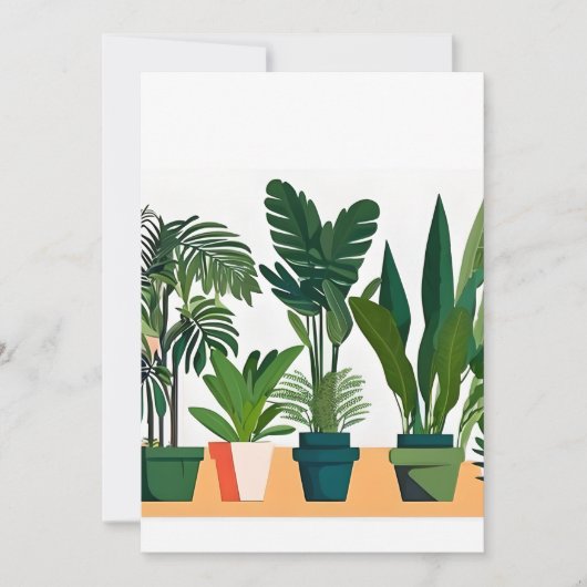 Planten op een plank feestdagenkaart (Voorkant)