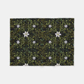 Planten patroon.10b Black BG Fleece Deken (Voorkant (Horizontaal))