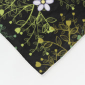 Planten patroon.10b Black BG Fleece Deken (Hoek)