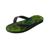 Planten patroon.11b Black BG Kinder Teenslippers (Schuin)