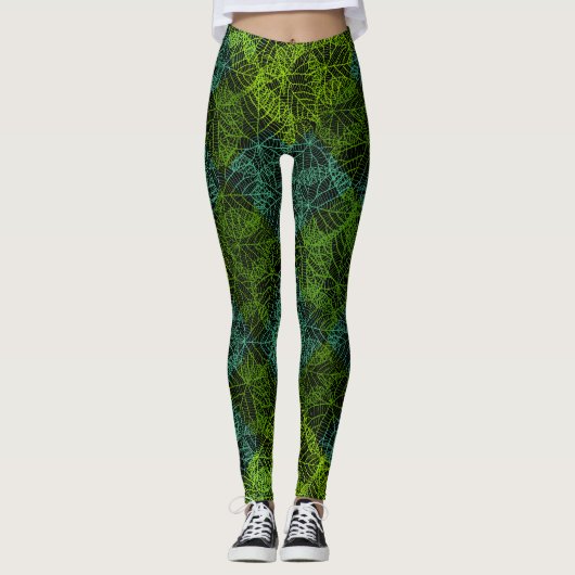 Planten patroon.11b Black BG Leggings (Voorkant)