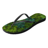 Planten patroon.11b Black BG Teenslippers (Schuin)
