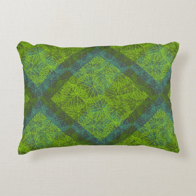 Planten patroon.12c DGrey BG Accent Kussen (Voorkant)