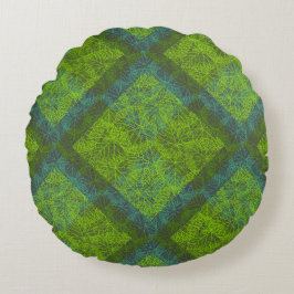 Planten patroon.12c DGrey BG Rond Kussen