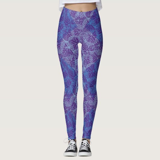 Planten Patroon 13b Paars BG Leggings (Voorkant)