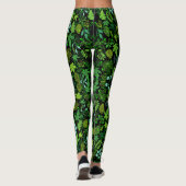 Planten patroon.14b Black BG Leggings (Achterkant)