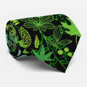 Planten patroon.14b Black BG Stropdas (Opgerold)