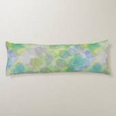 Planten patroon A02.b Leaves LGrey BG Lichaamskussen (Achterkant)