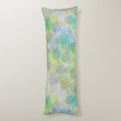 Planten patroon A02.b Leaves LGrey BG Lichaamskussen (Achterkant (Verticaal))