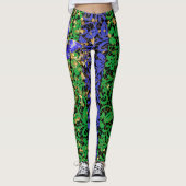 Planten patroon A06.b w Butterfly Blk BG Leggings (Voorkant)