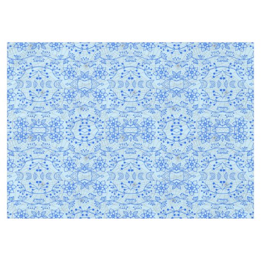Planten patroon A08.b boho. lblue BG Tafelkleed (Voorkant (Horizontaal))