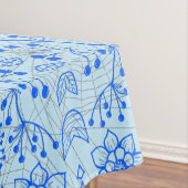 Planten patroon A08.b boho. lblue BG Tafelkleed (Voorbeeld)