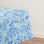 Planten patroon A08.b boho. lblue BG Tafelkleed (Voorbeeld)