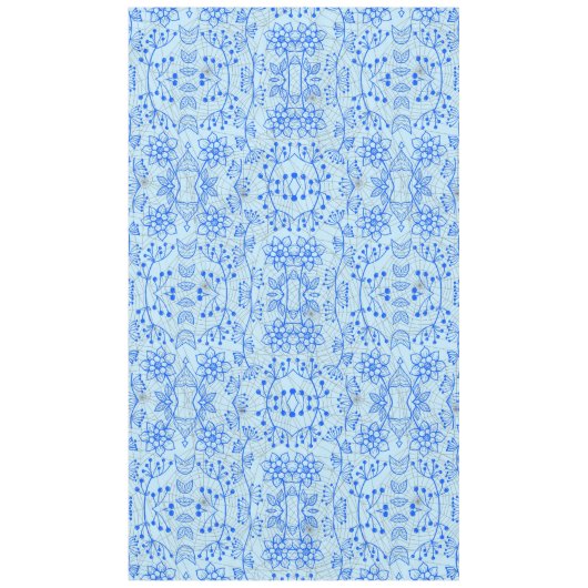 Planten patroon A08.b boho. lblue BG Tafelkleed (Voorkant)