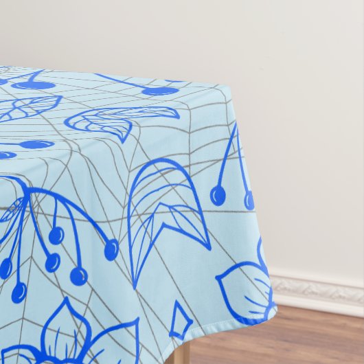 Planten patroon A08.b boho. lblue BG Tafelkleed (Voorbeeld)