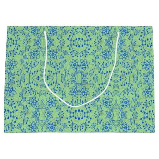 Planten patroon A08.b boho. lgreen BG Groot Cadeauzakje (Voorkant)