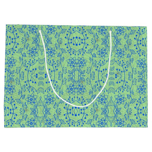 Planten patroon A08.b boho. lgreen BG Groot Cadeauzakje (Achterkant)