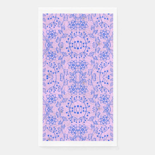 Planten patroon A08.b boho. lpurple BG Servet (Voorkant)