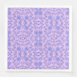 Planten patroon A08.b boho. lpurple BG Servet