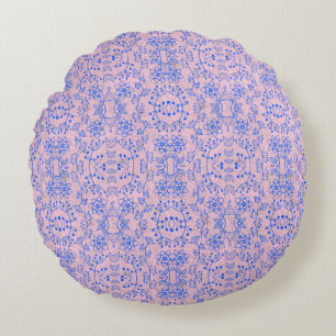 Planten patroon A08.b boho. lroze BG Rond Kussen