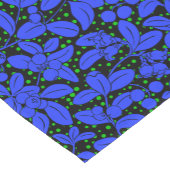 Planten patroon A09.blue b Black BG Korte Tafelloper (Hoek)