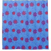 Planten patroon A13.b L Blauw BG Douchegordijn (Voorkant)