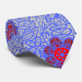 Planten patroon A13.b LGrey BG Stropdas (Opgerold)