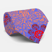 Planten patroon A13.b Oranje BG Stropdas (Opgerold)