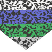 Planten patroon Blauw en Groene A07.b Zwarte BG Korte Tafelloper (Hoek)