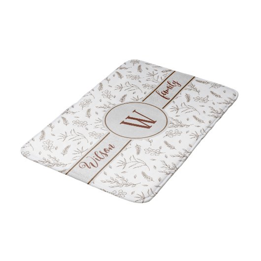 Planten Pattern 5 Achtergrondkleuren Badmat (Gekanteld)