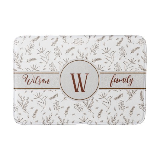 Planten Pattern 5 Achtergrondkleuren Badmat (Voorkant)