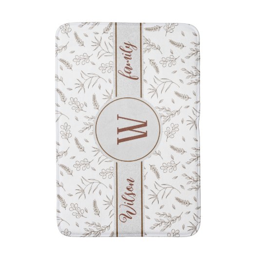 Planten Pattern 5 Achtergrondkleuren Badmat (Voorkant Verticaal)