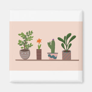 Planten Plant Punten Achtergrond Bloombladeren Magneet