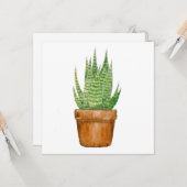 Planten pot - plat wenskaart kaart (Voorkant / Achterkant in situ)