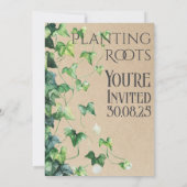 Planten Roots Housewarming Greenery Welcome Party Kaart (Achterkant)