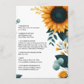 Planten rustieke tuin groen zonnebloem bruiloft informatiekaartje (Voorkant)