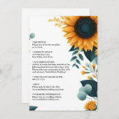 Planten rustieke tuin groen zonnebloem bruiloft informatiekaartje (Voorkant / Achterkant)