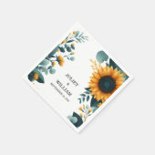 Planten rustieke tuin groen zonnebloem bruiloft servet (Hoek)