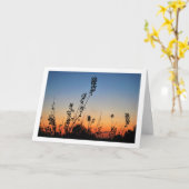 Planten Silhouetten in Hemel Landschap Kaart (Gele Bloem)