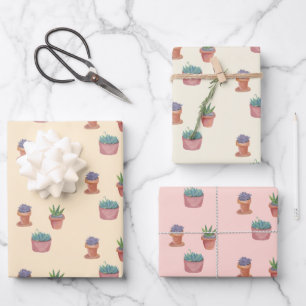 Planten Succulenten en Cacti-Waterverf Cadeau Inpakpapier Vel