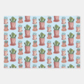 Planten Succulenten en Cacti-Waterverf Cadeau Inpakpapier Vel (Voorkant)