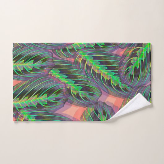 Planten Tropisch Calathea Maranta Leaf Pattern Bad Handdoek (Handdoek)