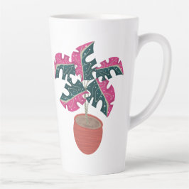 Planten Tropisch Roze Monstera Witbonte Kunst Latte Mok
