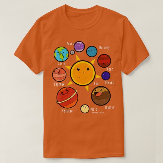 Planten Universe Astronomie Science Education T-shirt (Design voorkant)