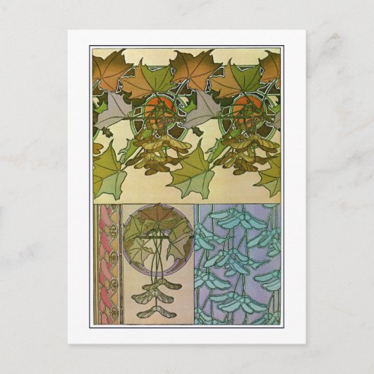 Planten van Art Nouveau Style, Mucha Briefkaart (Voorkant)