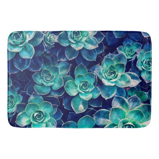 Planten van blauw en groen badmat (Voorkant)