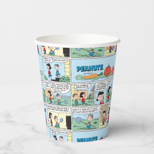 Planten van een moestuin papieren bekers (Achterkant)